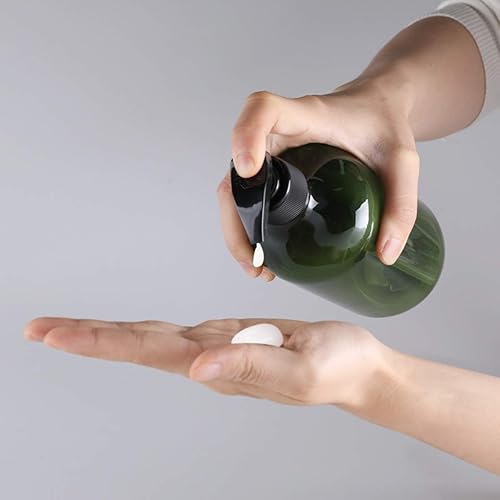 Miniatura 7 de Mochiglory Botellas vacías de bomba de loción de gran capacidad de 16.9 fl oz, botellas dispensadoras de loción de jabón marrónverde, paquete de 4