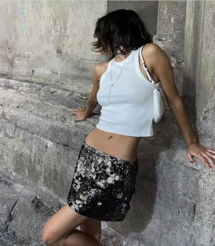 Women Sequin Skirt Stretchy Bodycon Night Out Dance Party Glitter Shiny Sparkly Club Short Mini Pencil Skirts2