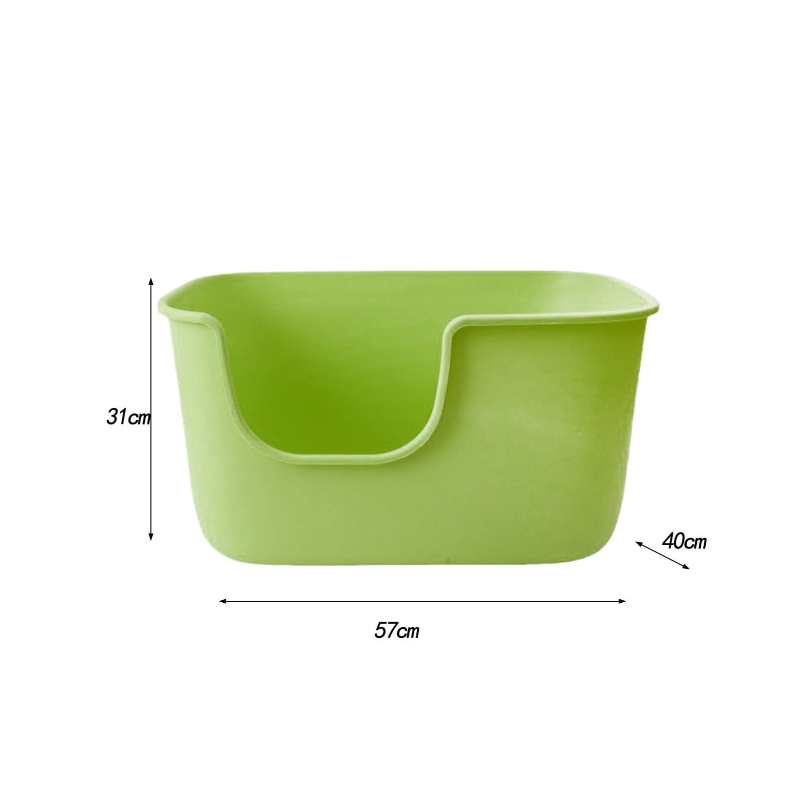 bandeja de arena para gatos, bandeja de arena abierta, ollas para gatito, suministros para mascotas, jaula antisalpicaduras, gran cuenca para conejos (Green)