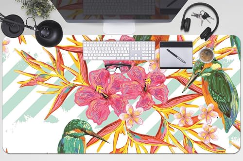 Tapis de souris 100x50 cm antidérapant en vinyle PVC pour stabiliser votre clavier et souris