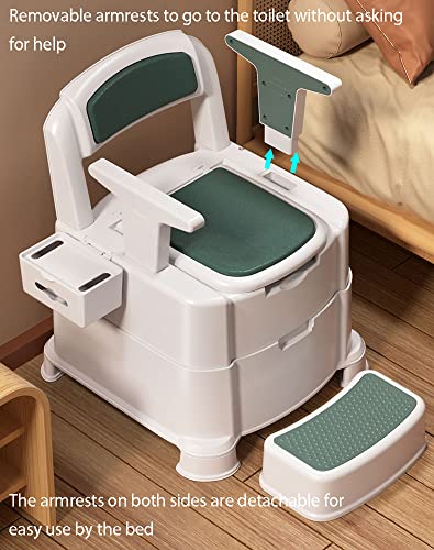 Silla sanitaria para adultos mayor, silla portátil para inodoro, uso dual para dormitorio y cuclillas miniatura 6