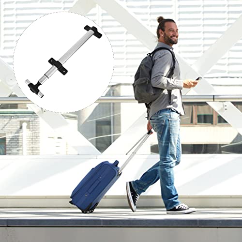 Image of Unomor 2 Pcs Single Tie Rod Stretchable Luggage Handle - Suitcase Pull Rod Replacement for Travel Bags, Trolley Case - Metal Wheel Aluminum Alloy