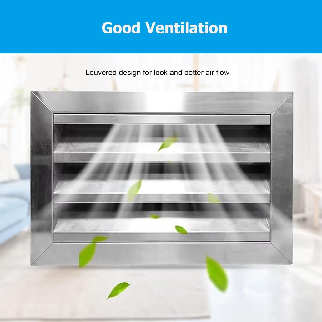 Tapa de ventilación, Tapa de ventilación de Acero Inoxidable con Rejilla - Panel de Rejilla de Montaje Empotrado con Interruptor de botón pulsador para un fácil Acceso al ático - Ideal para