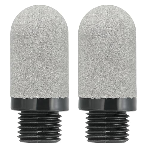 PATIKIL Kunststoff Pneumatischer Luftschalldämpfer G 1/4 2 Stück Luftleitung Kompressor Abgasfitting Magnetventil Schalldämpfer Baffle Pneumatische Schalldämpfer Für Zylinder Öltanks Grau