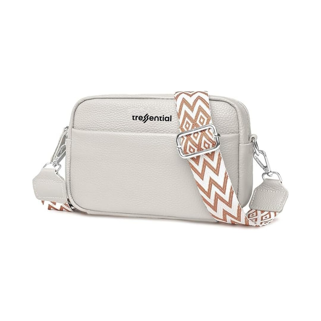 Tressential Ladies Sling Bag with Multiple Pockets and Detachable Belt | Stylish PU Leather Handbag for Women (White) (B0D5D4R8LT) Amazon Price History, Amazon Price Tracker