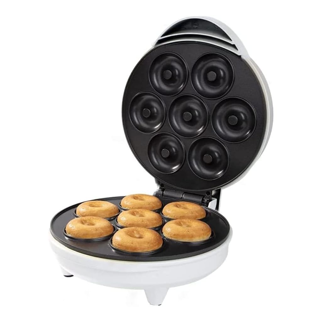 ZHIZHOUNEY blender 1000W Small Doughnuts Maker Electric Nonstick Surfaces Makes 7 Small Doughnuts Decorate for Kid Friendly Dessert Snack