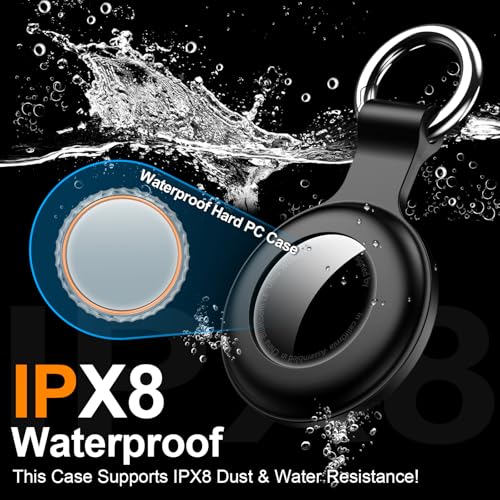 Image of hitfine Case Holder with Keychain IPX8 Waterproof,Shockproof GPS Cover [Anti-Scratch] [PC+Silicone] for Item Finders Case for Pets,Kids,Luggages