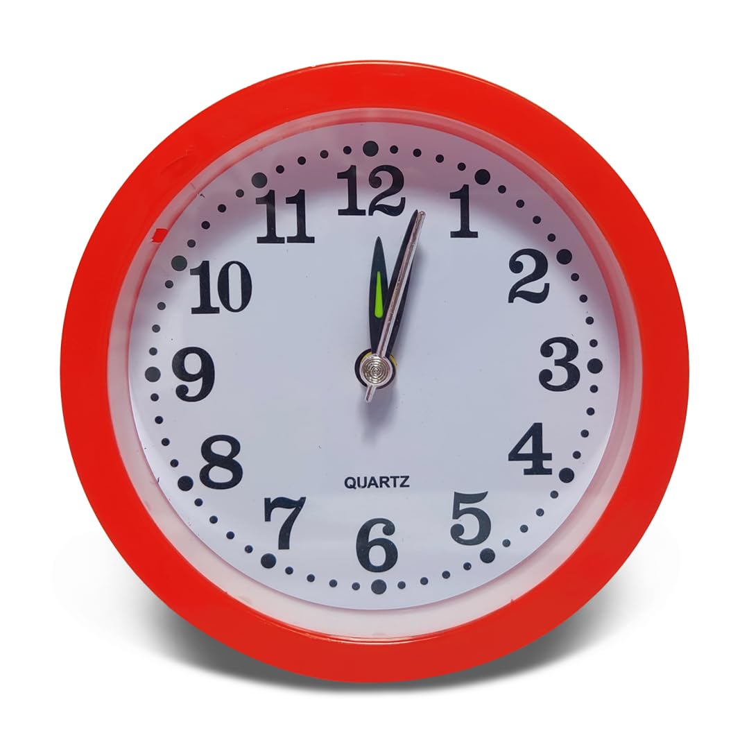 Table Clocks, Small Analog Bell Desk Clock, 4-inch Small Mini Sunrise Wake-up Fashion Table Alarm, Clock for Any Workplace