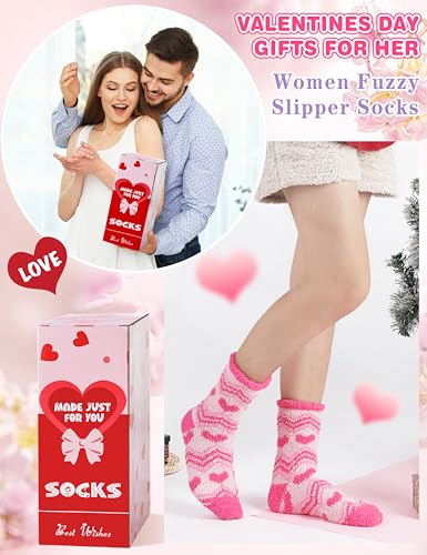 MOGGEI Women Fuzzy Fluffy Socks Thick Warm Winter Soft Cozy Plush Fleece Sleep Socks 5 Pairs2