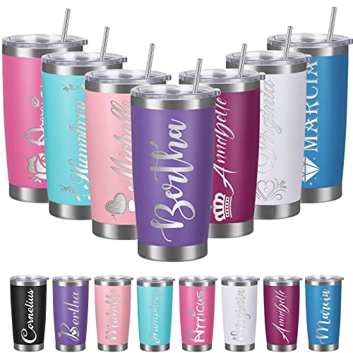 Personalized Tumblers With Names Lids And Straws Custom 20 Oz Engraved Laser Travel Mugs Customized Insulated Tumbler Cups Stainless Steel Double Wall Christmas Gifts For Men #TOP3