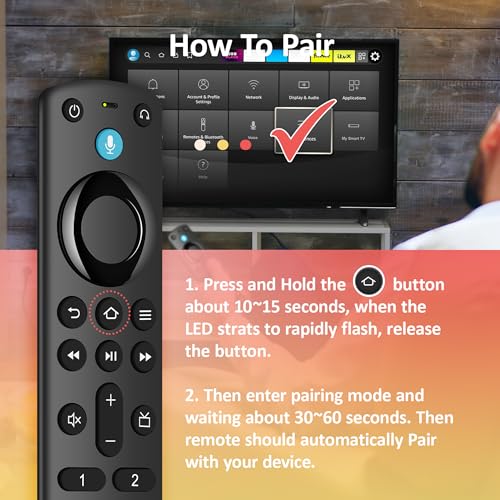 Image of Voice Fire Stick Remote Fit for All Fire-Series TV Cube /FireStick, Compatible with Fire Stick 4K Max /4K, FireStick TV Stick /FireStickLite /HD, and Fit for Omni Series, Insignia /TCL /Pioneer Smart TV
