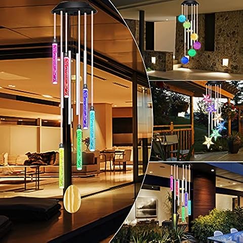 XonyiCos Summer Solar Wind Chimes for Outside Decorations (Tubes) Cover