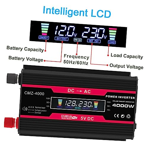 Onduleur intelligent Ciieeo chargeur rapide avec écran LCD pour auto