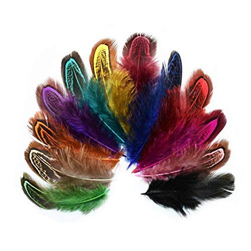 100Pcs 2"-3" Natural Pheasant Feathers Fluffy Spotted Plumage Feather For Dream Catcher Crafts Sewing Clothing Decoration #TOP7