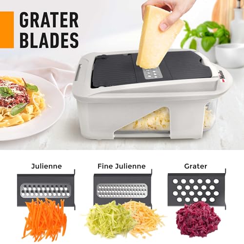 Image of Mueller Pro-Series 12 Blade Vegetable Chopper, Mandoline Slicer and Spiralizer, White /grey