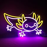 LUCUNSTAR Axolotl Neon Sign Anime Neon Signs for Wall Decor Man Cave Axolotl Decor for Men Neon Light for Wall Anime Kawaii Led Decor USB Powered Led Animal Signs for Home Wall Decor Boys Room