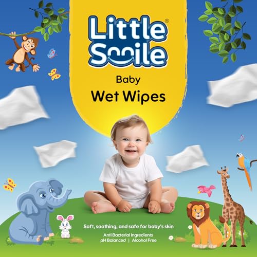 Image of Baby Wet Wipes with Lid-Lock (72s x Pack of 5) | 90% Pure Water Based Wet Wipes for Babies Face, Hands & Bums | Anti-Bacterial, Alcohol Free, pH Balanced Fragrance-Free Baby Wipes