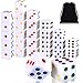 Gejoy 50 Pieces Six Sided Dices 16mm Standard Solid Dice White with Multi-Color Pips Square Corner Dices Set for Board Games and Teaching Math Farkle