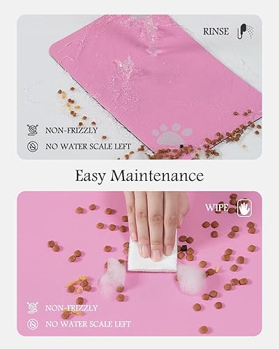 Miniatura 4 de Tapete de alimentación para mascotas, tapete absorbente para alimentos y agua, sin manchas, de secado rápido, dispensador de agua para perros,