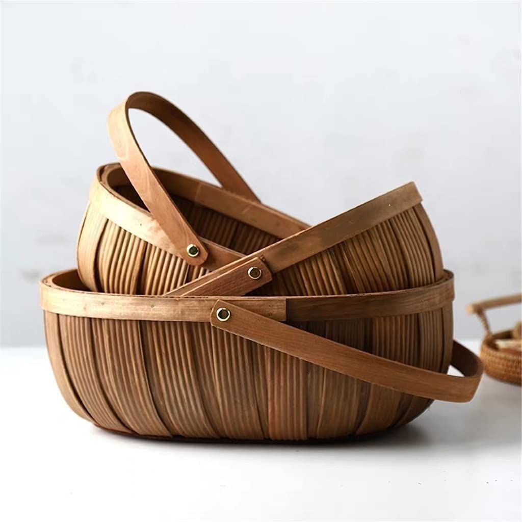 SunaOmni Panier De Pique-Nique En Osier Panier Cadeau Vide Rustique Panier Ovale Panier Tissé