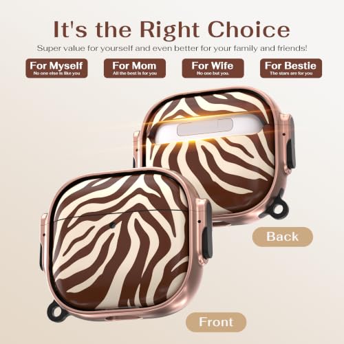 Image of for AirPods 4 Case with Safety Lock, Magsafe Compatible,Brown Zebra Stripes