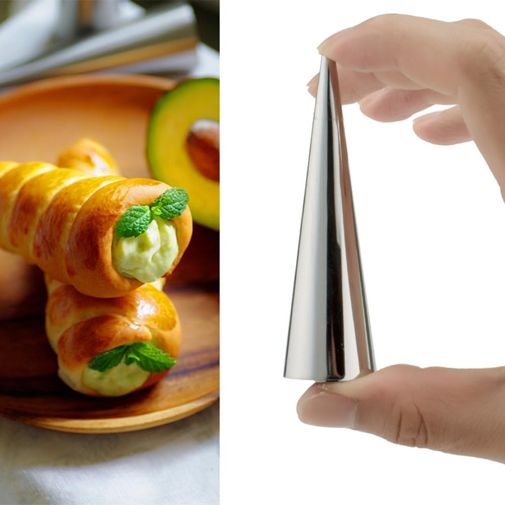 16-Pack Stainless Steel Cannoli Tube Set Small Pastry Horn Molds 3.46X1.10X1.10In Reusable Baking Tool for Croissants Cupcakes Dessert Rolls