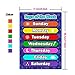 Bememo 4 Pieces Educational Learning Posters, Days of The Week, Shapes and Colors, Seasons and Months, Planet and Weather Charts for Toddlers and Kids