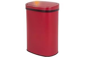 13 Gallon Red Kitchen Trash Can With Lid