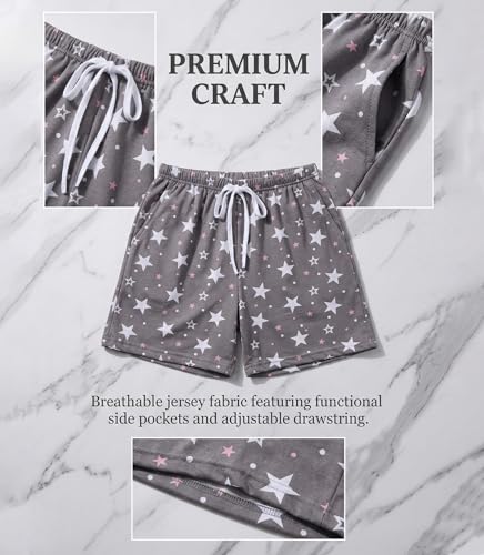 Image of ENJOYNIGHT Women Pajama Shorts Cotton Lounge Bottoms Sleep Shorts with Drawstring & Pockets