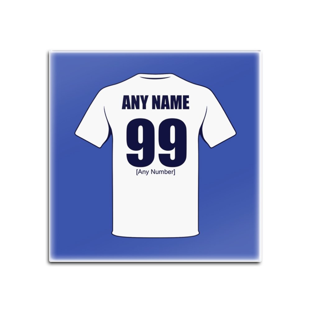 Personalised Gift - The Spurs Glass Square Coasters (Football Club Design Theme, Colour Options) - Any Name/Message on Your Unique Mat Pad - Lilywhites
