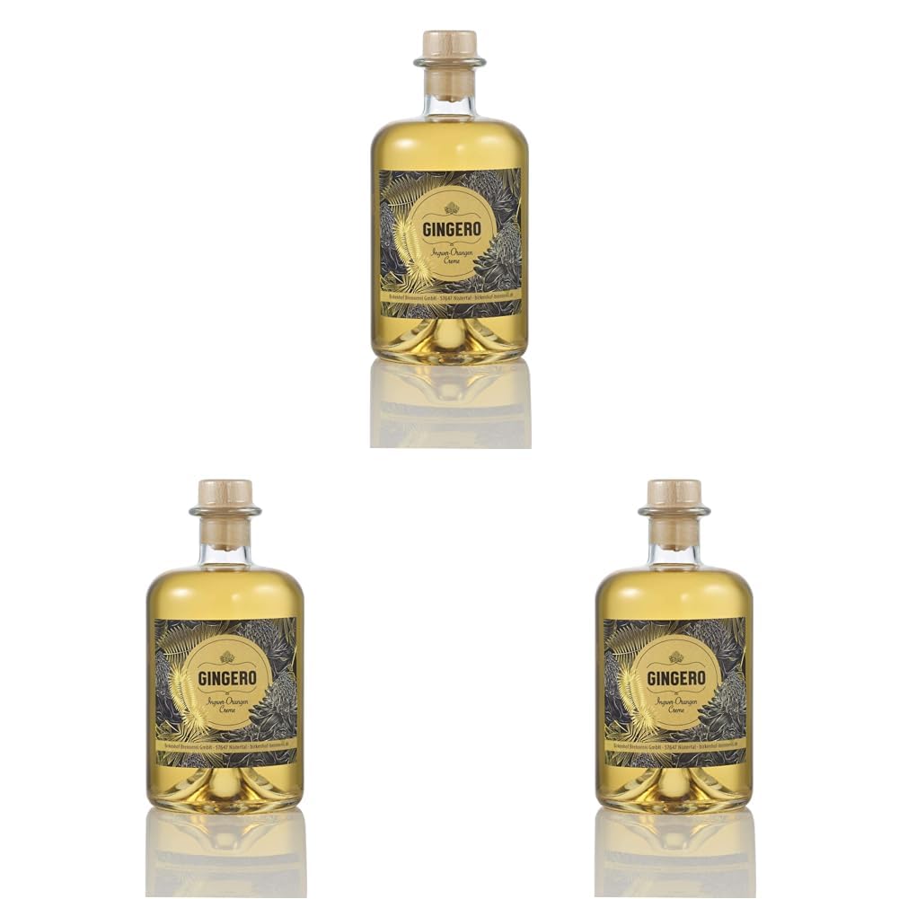 BIRKENHOF Brennerei | Gingero - Ingwer Creme Likör | (1 x 0,5l) - 32% vol. (Packung mit 3)