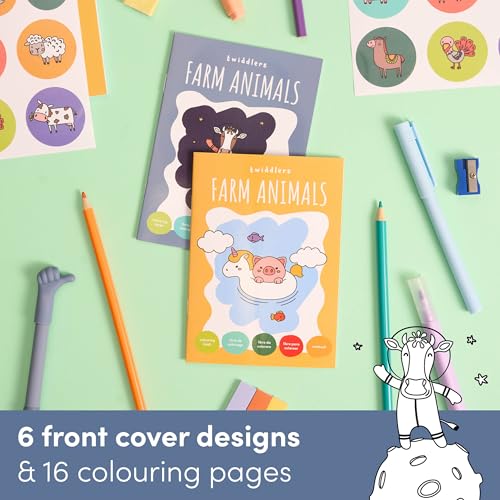 Miniatura 8 de The Twiddlers 24 Mini Libros Para Colorear Para Bolsas De Fiesta, Con Pegatinas - Tema De Animales De Granja, A6 Mini Libros Para Niños, Edades 4-8, Pequeños Libros Para Colorear Para Bolsas De Fiesta