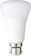 Philips Hue White Smart Bulb Twin Pack LED [B22 Bayonet Cap] - 800 Lumens (60W equivalent). Works with Alexa, Google Assistant and Apple Homekit