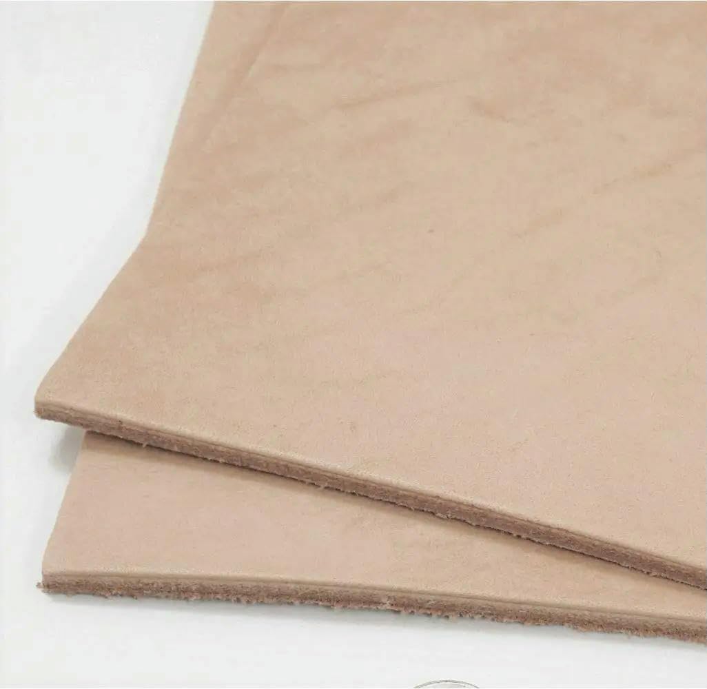 Matériau en cuir, tissu, de vache pleine fleur tanné végétal 3,2-3,5 mm couleur naturelle plusieurs tailles for l'artisanat du(25x25cm)