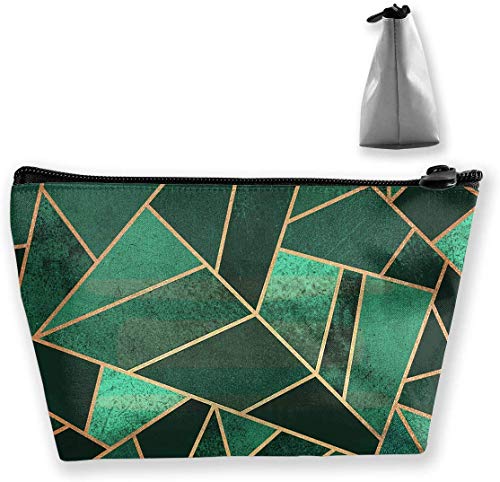 Preisvergleich Produktbild Smaragd und Kupfer Damen Kosmetiktasche Trapez Aufbewahrungstasche Reisetasche mit Reißverschluss Fashion 1263