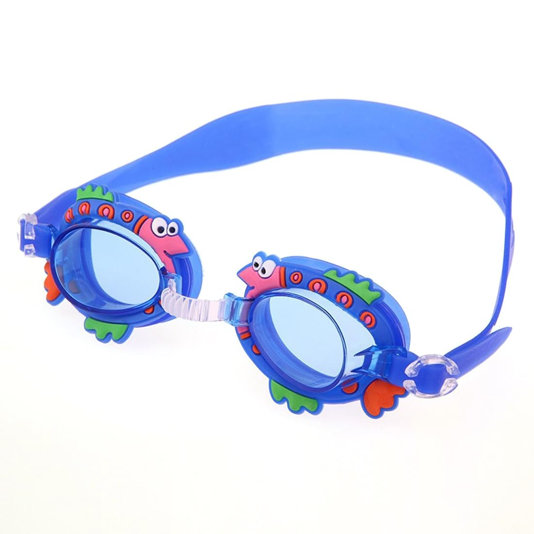 LuLiyLdJ Gafas de natación unisex - Gafas de natación para niños - Gafas de natación antivaho - Gafas de natación ajustables para niños, almohadilla nasal flexible y protección UV, pez azul, 1 pieza