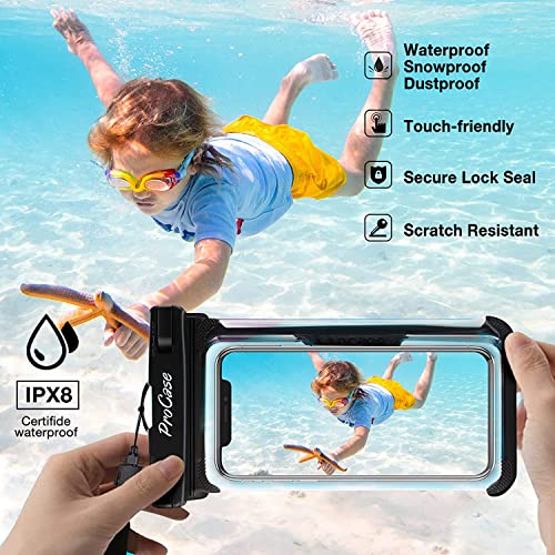 image for ProCase 2 Pack Waterproof Phone Pouch, Underwater Phone Case Up to 7