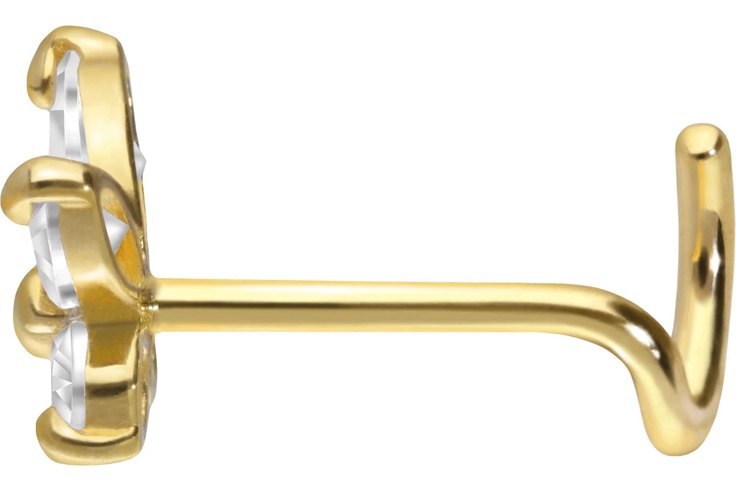 PIERCINGLINE 750er GOLD Nasenpiercing Spirale | 18 KARAT | SCHMETTERLING mit KRISTALL | Piercing Nase Stecker | Farbauswahl