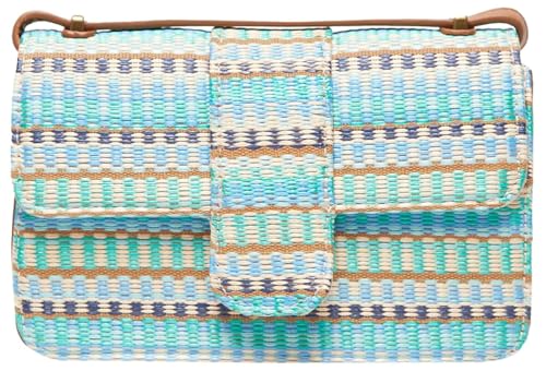 Springfield Bolso Caja Rafia Multicolor, Mujer, Tonos Azules
