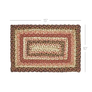 VHC Brands Ginger Spice Table Placemat Orange Red Natural Jute Blend Rectangle 10×15 Inches