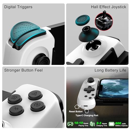 Controlador móvil Bluetooth Joso, gamepad compatible con PC, Switch y PS4 4