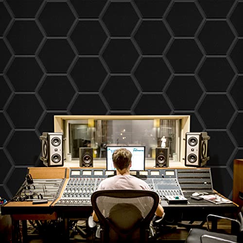HyFanStr Schalldämmung akustikschaumstoff selbstklebend, Hexagon schallabsorber akkustikschaumstoffmatten für Tonstudio, Büro,Studio Basotect 12 Stück