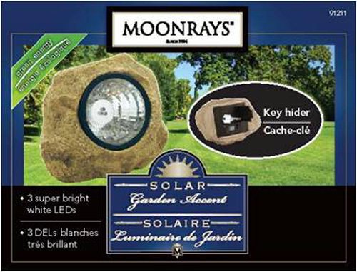 Moonrays 91211 Rock Solar Spotlight with Built in Key Hider, 6-Lumens.35-Watt, 120-degree Beam Angle, White LED Light, One Rechargeable NiCd Battery Included, 0 - Thumbnail 4