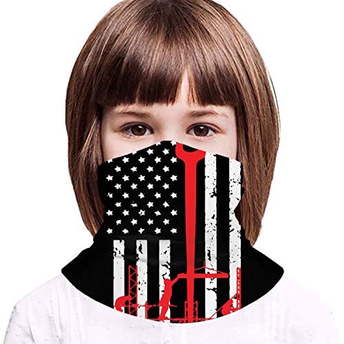 Ironworker America Flag Boys Girls Balaclava Face Bandana Neck Gaiter Teens Head Wrap for Outdoor