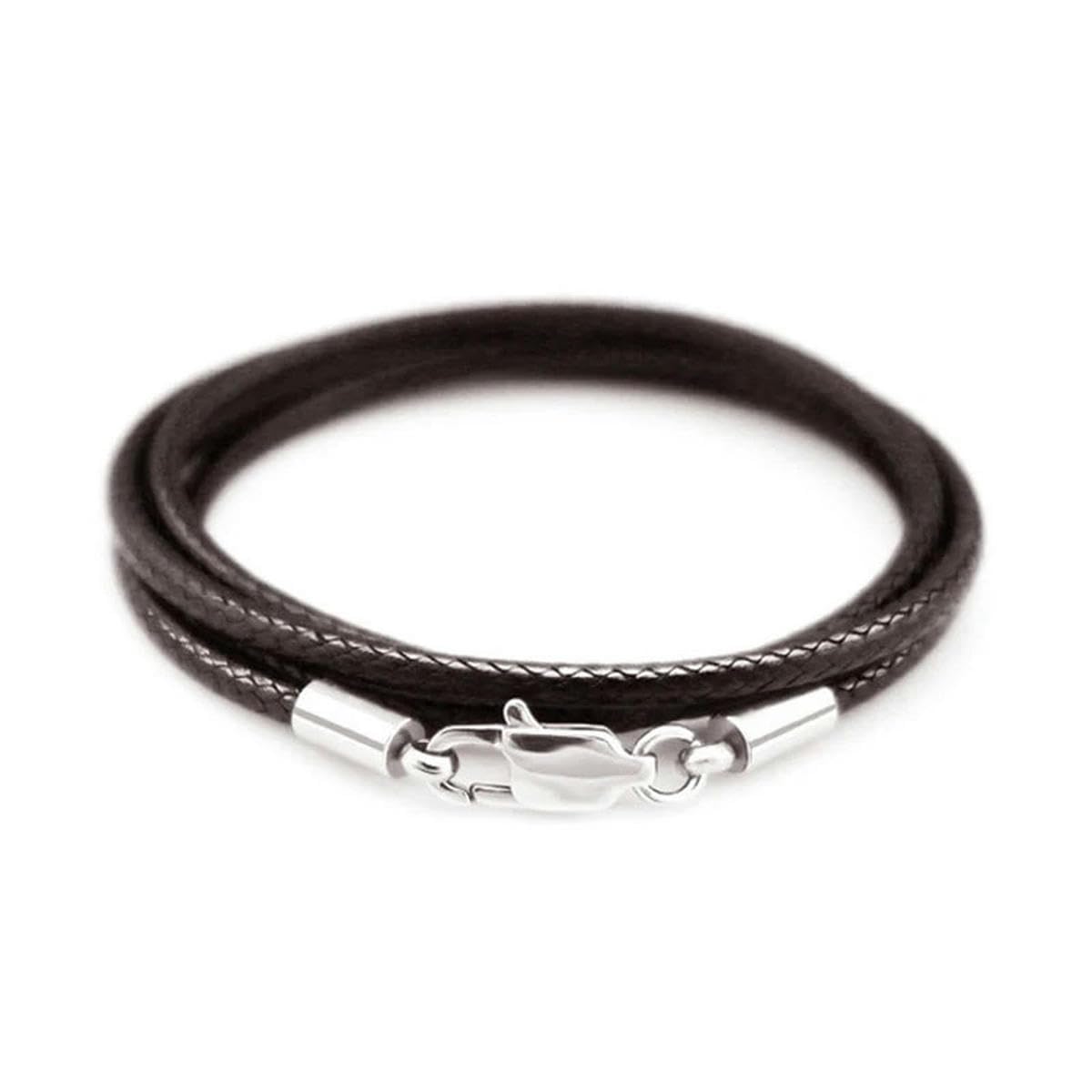 LYVQZPWLRuna collana di cera, 40-80cm 1-3.0Mm-Czarny 2mm-50cm Woskowany skórzany naszyjnik ze stali nierdzewnej Skórzana lina Zapięcie typu homar Łącznik łańcuszka(Black 1.5mm,80cm)
