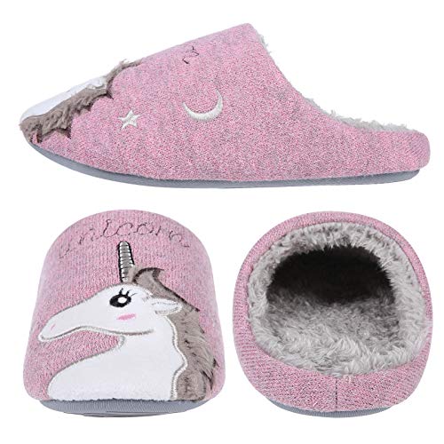 Shevalues Cute Unicorn House Slippers For Women Animal Indoor Slippers Girl Boy Fuzzy Home Slippers thumb #3