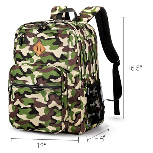 Image of ZORFIN 26L Backpack for College, and Travel: Water Resistant Bookbag - Buckshot Camo