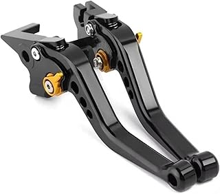 に適合 トライアンフ スクランブラー 2006-2016 675 ストリートトリプル 2008-2016 バイク 調整式ブレーキクラッチレバー(ブラックゴールド)