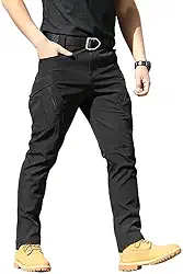Calça cargo tática masculina – resistente à água, leve para trabalho e caminhada com vários bolsos, cinto não incluído