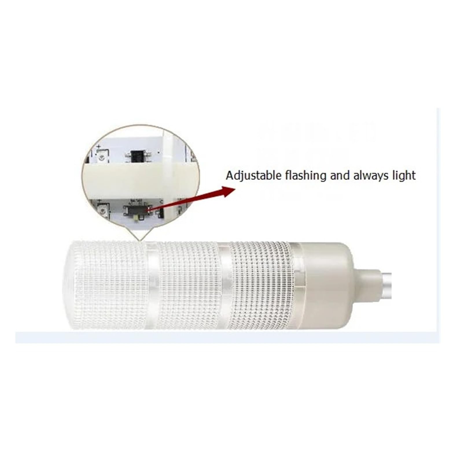 Luz Industrial de Torre Señal Luz de Torre de señal de Cuatro Capas, 12 V, 24 V, 220 V, con Destellos y Brillo Constante, Ajustable, Blanca y Transparente.(24V)